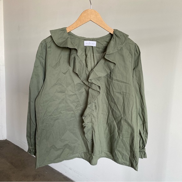 $207 New Green Velvet by Graham & Spencer “Cinthia” Cotton Blouse Sz Small - Picture 8 of 13